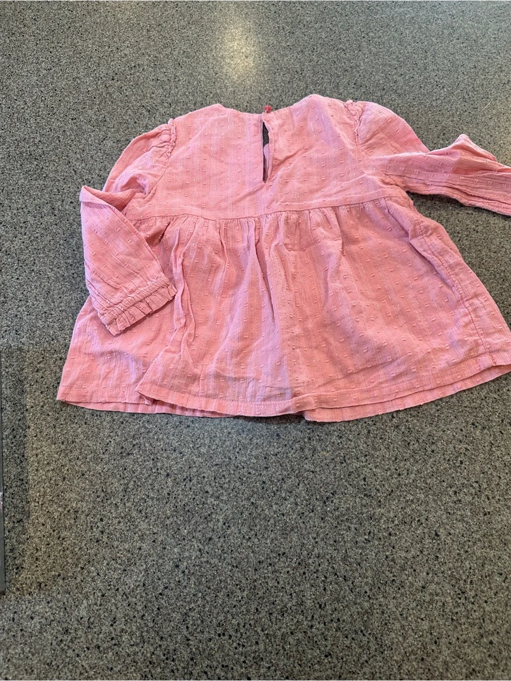 Old Navy Pink Textured Long-Sleeve Baby Top